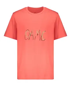 Хлопковая футболка в рубчик с логотипом спереди. Oamc, красный