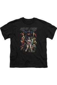 Футболка с коротким рукавом для детей "Темные дни Лиги справедливости Америки" Gildan, черный