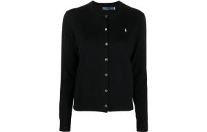 Кардиган вязаный с вышивкой пони Polo Ralph Lauren, черный