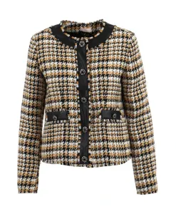 Желтое пальто из букле с узором «гусиная лапка» Liu Jo, желтый