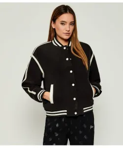 Бомбер Relaxed fit Guess Active, черный