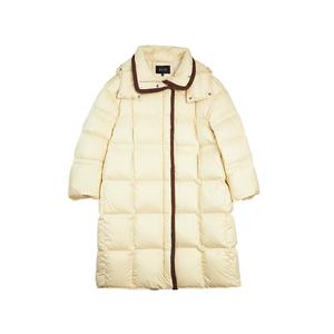 ELLE Пуховик женский светло-желтый с капюшоном Moderate Puffer