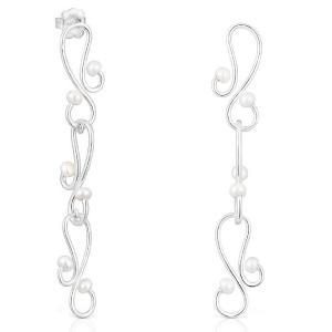 Серьги Tous Tsuri Long, серебро/жемчуг