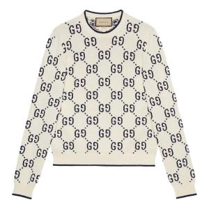 Свитер gg cotton knit sweater 'ivory cotton' Gucci, белый