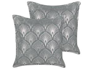 Подушка Beliani 2 шт HOYA, 45x45x45 см цвет grau/silber