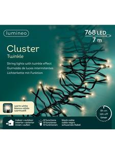 Lumineo Гирлянда CLUSTER TWINKLE 768 LED, 7 м, черный кабель, теплый белый свет