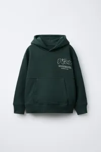 Худи с надписью terry Zara, бутылочно-зеленый