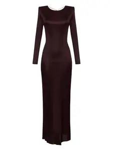 Макси-платье с открытой спиной и цепочкой-декором Elisabetta Franchi, фиолетовый