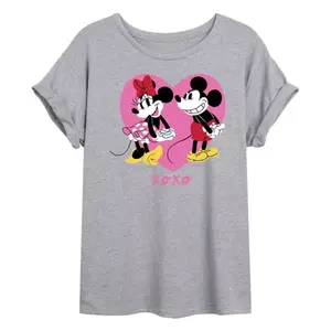 Футболка xoxo oversize с Микки и Минни Маус для юниоров Disney, серый
