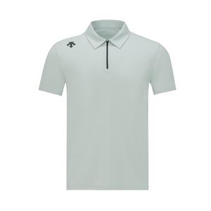 Тренировочная поло с коротким рукавом для спорта и фитнеса мужская DESCENTE, Lg-Oyster Mushroom