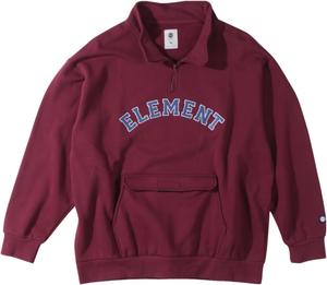 Мужская толстовка Element с застежкой-молнией до середины груди, красная (бордовая)