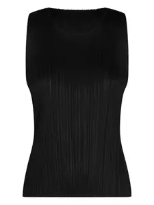 Плиссированный топ без рукавов Pleats Please Issey Miyake, черный
