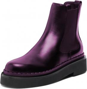 Женские ботинки челси Miss Left с эластичной платформой, низким каблуком, круглым носком, удобные для повседневной носки и прогулок, размер 4-16 US, Purple