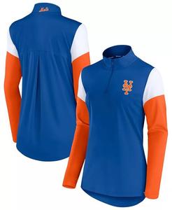 Женская флисовая куртка New York Mets Authentic Royal, оранжевого цвета с застежкой-молнией на четверть длины Fanatics