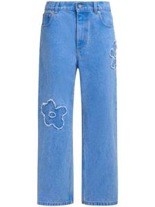 Вышитые джинсы прямого кроя Marni, синий