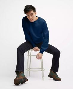 Мужская толстовка с круглым вырезом Ultimate из тяжелого флиса Hanes, синий