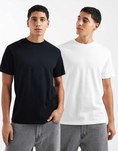 Комплект футболок Asos Design Essentials Crew Neck, 2 предмета, белый/черный