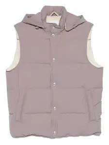 Жилет с капюшоном на пуговицах Eleventy, фиолетовый