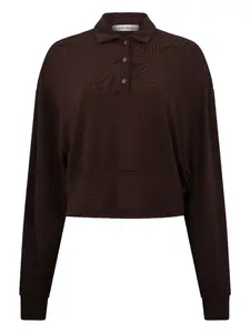 Трикотажное поло на пуговицах Aya Muse, коричневый