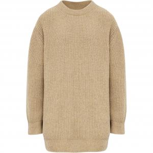 Ребристое мини-платье с круглым вырезом MM6 Maison Margiela, бежевый