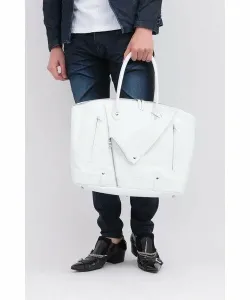 Сумка-тоут "Бостон" из укороченной кожи от TORNADO MART, цвет White