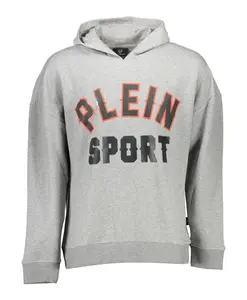 Худи с принтом и контрастными деталями Plein Sport, серый