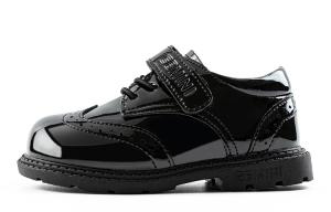 Детская кожаная обувь для дошкольников EBMINI, черный