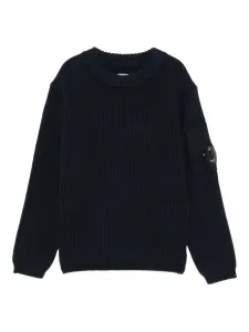 Джемпер в рубчик с карманом C.P. Company Kids, синий