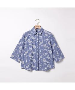 Блузка с вышитым узором пейсли в полоску