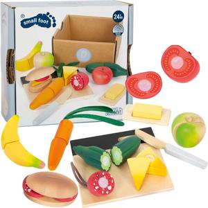 Деревянные фрукты и овощи для нарезки доской, 11 элементов. Inna marka