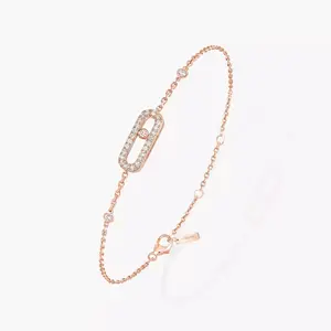 Браслет Messika Move Uno Pavé, розовое золото/бриллианты