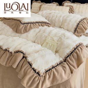 LUOLAI HOME Комплект постельного белья 4 предмета, простыня 180 см, пододеяльник 200x230 см, цвет белый кофе