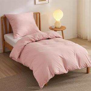 Комплект постельного белья Bedsure из 2 предмета, 135х200/80x80 см, бледно-розовый