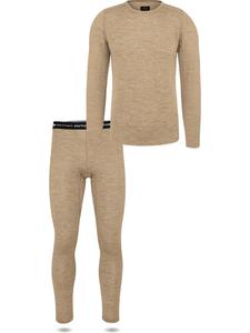 Normani Outdoor Sports Мужской комплект нижнего белья из мериносовой шерсти, Мельбурн/Сидней, бежевый цвет