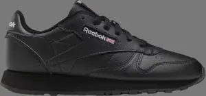 Кроссовки classic leather big kid 'triple black' Reebok, черный
