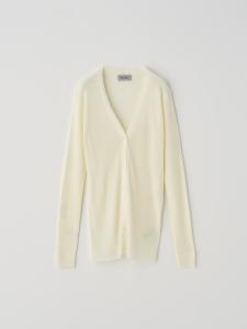 Вязаный кардиган с V-образным вырезом, ребристой текстурой и длинными рукавами | JEUNE | 30 г