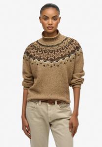 Джемпер Superdry & Co FAIRISLE HIGH NECK, Tan Brown Multi/Taupe