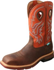 Мужские западные ботинки TWISTED X с 30 см алюминиевой носочной частью и технологией CellStretch, оранжевый/коричневый