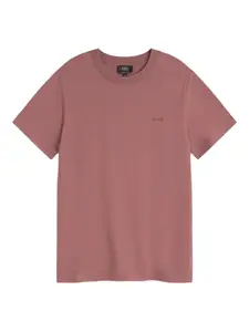 Футболка с вышитым логотипом A.P.C., розовый