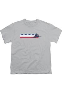 Футболка Superman с коротким рукавом для детей Gildan, серебряный