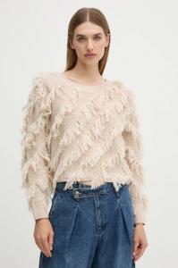 Свитер из смесовой шерсти Oui, бежевый