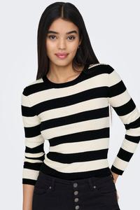 Вязаный джемпер в полоску с длинными рукавами Jdy, черный