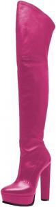 FSJ сексуальные ботфорты выше колена с высокой платформой и толстым каблуком, эластичная кожа, размер 4-15 US, Violet Red