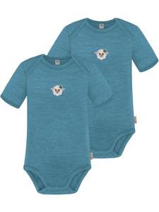 Normani Outdoor Sports Комплект из 2 детских боди с коротким рукавом из мериносовой шерсти, цвет Тауранга, синий