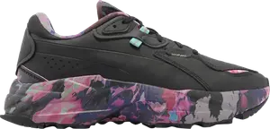 Кроссовки Puma Wmns Orkid Floral - Black Elektro Aqua, черный