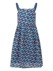 Платье с жаккардовым узором Stella McCartney Kids, синий