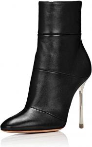 Женские винтажные ботильоны FSJ на толстом высоком каблуке с заостренным носком и боковой молнией, зимние обувь, размеры 4-15 US, Black Patent