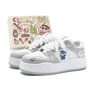 Crayon Shinchan Низкие скейтбордские кроссовки унисекс бело-серые, цвет White Gray