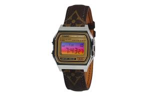 CASIO Часы Retrofit Series Electronic Movement Genuine Leather Strap Watch Unisex Gold Dial
