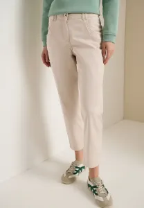 Брюки средней посадки с завышенной талией, повседневного кроя. Cecil, Grain Beige